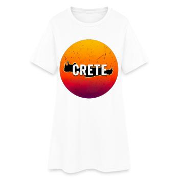 Une île grecque Crète Île Crète Grèce - Robe T-shirt Femme - blanc - Devant