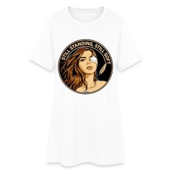 Still Standing, Still Soft - Women’s T-Shirt Dress - white - Front