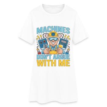 Les machines d’électricien industriel ne font pas d’électricité - Robe T-shirt Femme - blanc - Devant