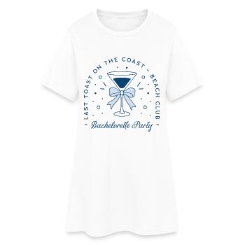 Esthétique côtière de la fête de jeune fille - Robe T-shirt Femme - blanc - Devant