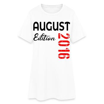 10. Geburtstag August 2016 - Frauen T-Shirt-Kleid - Weiß - Vorne
