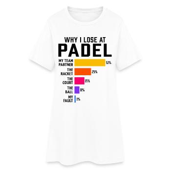 Padel : Pourquoi je perds au Padel - Robe T-shirt Femme - blanc - Devant