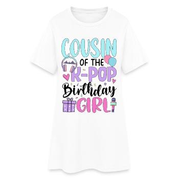 Cousin de la fille d’anniversaire de la K-Pop - Robe T-shirt Femme - blanc - Devant
