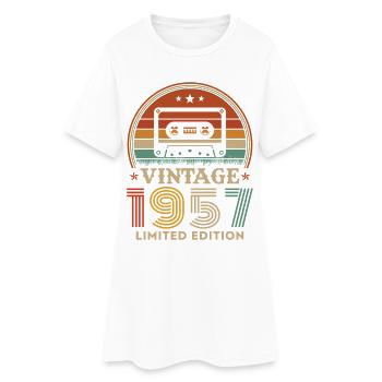 70 Ans 1957 Vintage Rétro Cadeau D'anniversaire - Robe T-shirt Femme - blanc - Devant