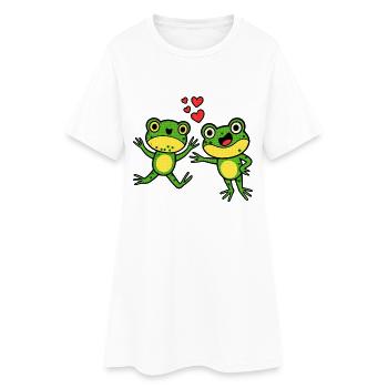 Heureux ami grenouille avec un cœur - Robe T-shirt Femme - blanc - Devant