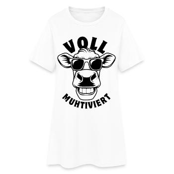 Vache entièrement moto avec des lunettes de soleil - Robe T-shirt Femme - blanc - Devant
