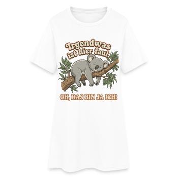 Koala Faul Lustiger Spruch - Frauen T-Shirt-Kleid - Weiß - Vorne
