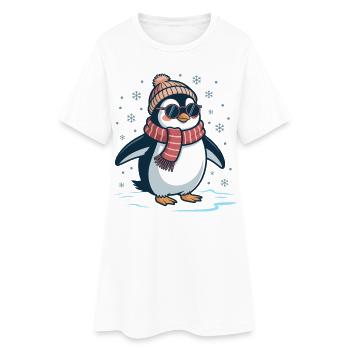 Pingouin mignon - Cadeau pour l’amoureux des manchots - Robe T-shirt Femme - blanc - Devant