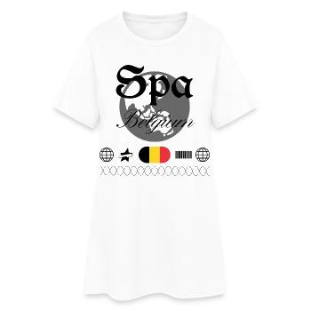 Spa Belgique Streetwear Souvenir de voyage Vintage - Robe T-shirt Femme - blanc - Devant