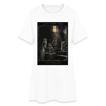 Alley Saints Choir Vintage Katzen Low-Fi Trend - Frauen T-Shirt-Kleid - Weiß - Vorne