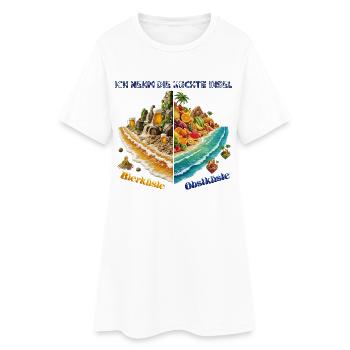 Ich nehm die rechte Insel – Obstküste vs Bierküste - Frauen T-Shirt-Kleid - Weiß - Vorne