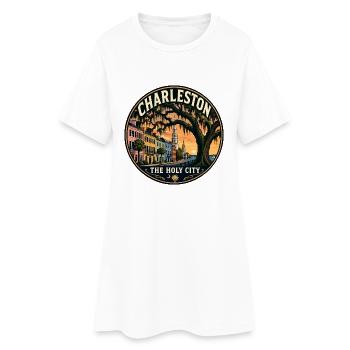Charleston The Holy City Vintage-Reiseabzeichen - Frauen T-Shirt-Kleid - Weiß - Vorne