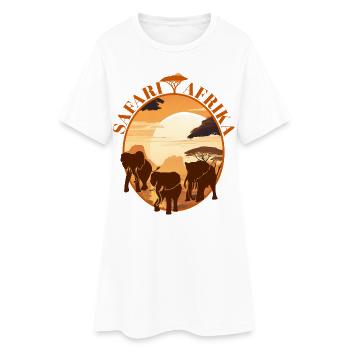 Logo des éléphants de Savannahs Africa Sunset - Robe T-shirt Femme - blanc - Devant