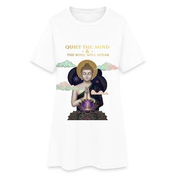 Citation inspirante du Bouddha de la pleine conscience - Robe T-shirt Femme - blanc - Devant