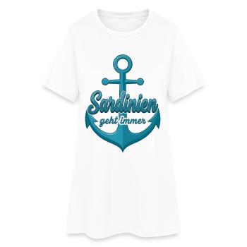 Sardinien geht immer Schiff Anker Sardinia Italien - Frauen T-Shirt-Kleid - Weiß - Vorne