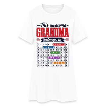 Cette Super Mamie Appartient À | Mots Mêlés - Robe T-shirt Femme - blanc - Devant