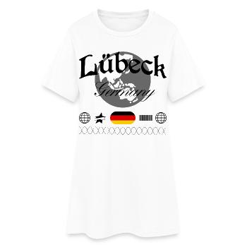 Souvenir de voyage streetwear de Lübeck, Allemagne - Robe T-shirt Femme - blanc - Devant