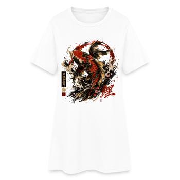 Koi Fish – Japanese Tattoo Style Design - Frauen T-Shirt-Kleid - Weiß - Vorne