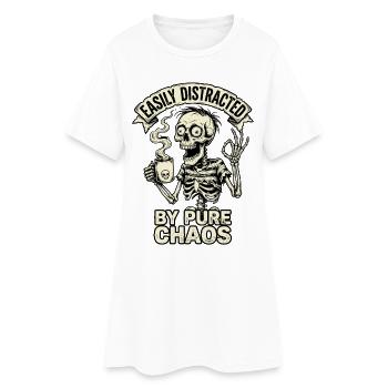 Facilement distrait par le chaos pur - Robe T-shirt Femme - blanc - Devant