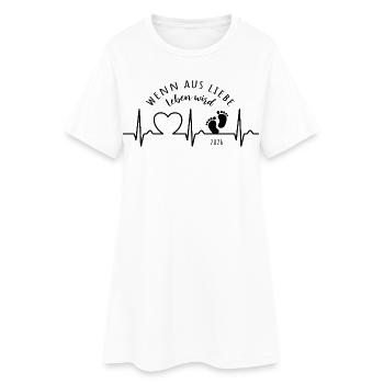 Aus Liebe Leben 2026 Herzkurve - Frauen T-Shirt-Kleid - Weiß - Vorne