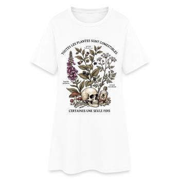 Herbier des Plantes Toxiques - Robe T-shirt Femme - blanc - Devant