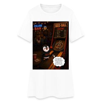 Beak vs. Fudge U – College Bar Champion Penguin - Women’s T-Shirt Dress - white - Front