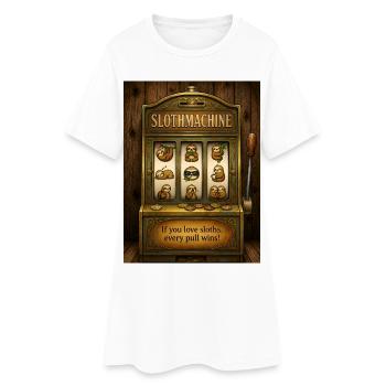 SlothMachine – Chaque tirage gagne pour les amateurs de paresseux - Robe T-shirt Femme - blanc - Devant
