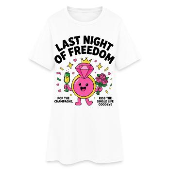 Happy engagement ring bachelor party motif - Women’s T-Shirt Dress - white - Front