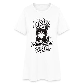 Nein Ist Ein Vollständiger Satz Katze Spruch - Frauen T-Shirt-Kleid - Weiß - Vorne