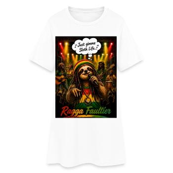 Paresseux ragga – Juste donne-moi la vie de paresse, motif musical - Robe T-shirt Femme - blanc - Devant