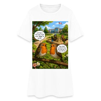 Robin Bling – Jeu de mots drôle avec Robin Bird - Robe T-shirt Femme - blanc - Devant