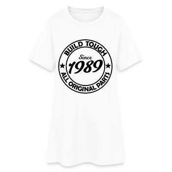Zwei Sterne 1989 Silhouette - Frauen T-Shirt-Kleid - Weiß - Vorne