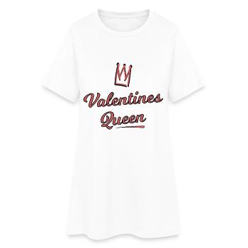 Valentines Queen Script Crown - Women’s T-Shirt Dress - white - Front