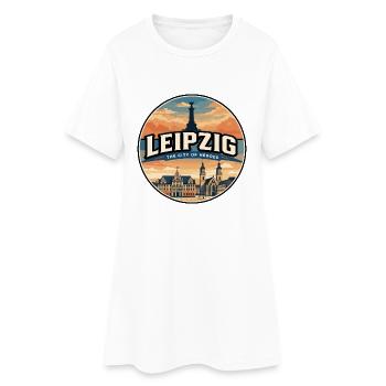 Retro Leipzig Old Town Hall Badge - Women’s T-Shirt Dress - white - Front