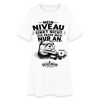 Mein Niveau sinkt nicht. Ich passe mich nur an. - Frauen T-Shirt-Kleid - Weiß - Vorne