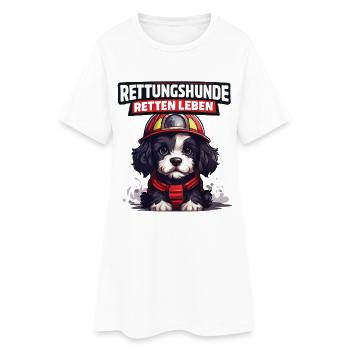 Rettungshunde retten Leben - Frauen T-Shirt-Kleid - Weiß - Vorne
