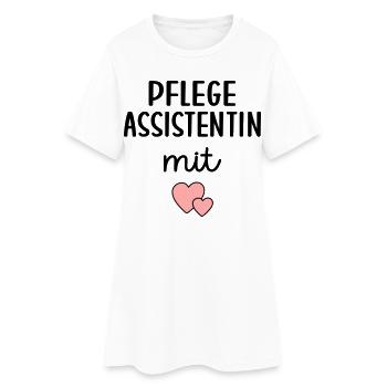 Pflegeassistentin Pflegefachassistenz - Frauen T-Shirt-Kleid - Weiß - Vorne