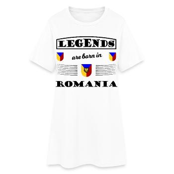 Tricolor Romania Coat of Arms - Women’s T-Shirt Dress - white - Front