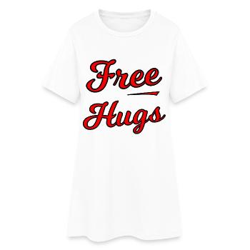 Free Hugs Script auf Schwarz - Frauen T-Shirt-Kleid - Weiß - Vorne