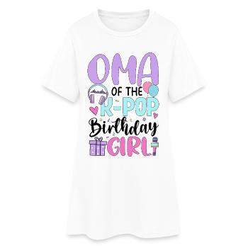 Oma de la fille d’anniversaire K-Pop - Robe T-shirt Femme - blanc - Devant