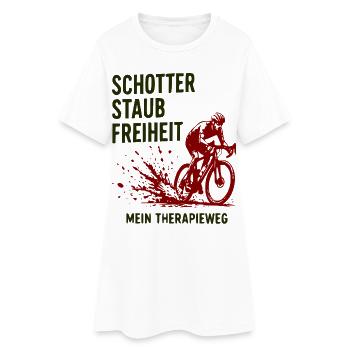 Schotter Staub Freiheit – Therapieweg - Frauen T-Shirt-Kleid - Weiß - Vorne