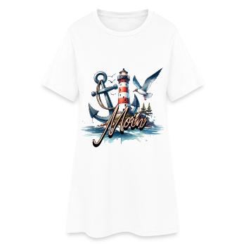 Moin Seagull Lighthouse - Women’s T-Shirt Dress - white - Front