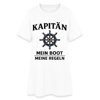 Kapitän – Mein Boot, meine Regeln für Skipper - Frauen T-Shirt-Kleid - Weiß - Vorne