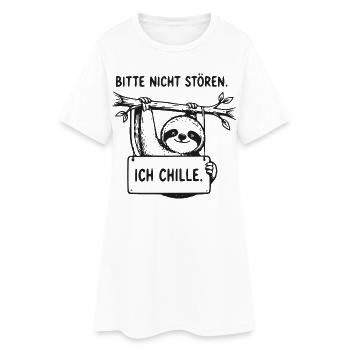 Ich Chille Sloth Sign - Frauen T-Shirt-Kleid - Weiß - Vorne