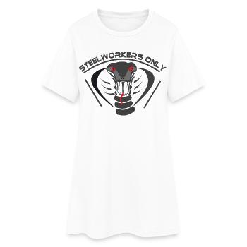 Steelworkers_only_001 - Robe T-shirt Femme - blanc - Devant