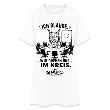 Ich glaube, wir drehen uns im Kreis - Frauen T-Shirt-Kleid - Weiß - Vorne