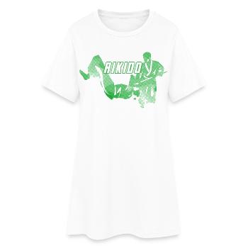 Silhouette verte Aïkido Nage No Jo - Robe T-shirt Femme - blanc - Devant