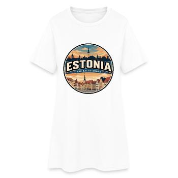 Écusson rétro de la vieille ville de Tallinn en Estonie - Robe T-shirt Femme - blanc - Devant