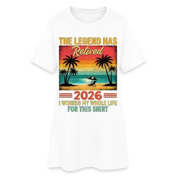 Retraité en 2026, j’ai travaillé toute ma vie pour cette chemise - Robe T-shirt Femme - blanc - Devant