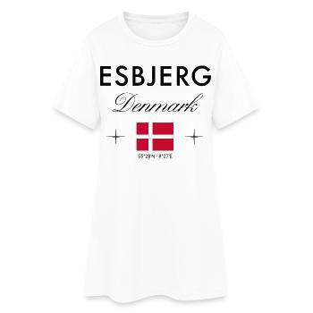 Esbjerg Danemark Coordonnées Souvenir de voyage - Robe T-shirt Femme - blanc - Devant